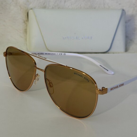 Michael Kors HVAR Pilot Sunglasses in Rose Gold MK5007 1080R1 59 main image 11